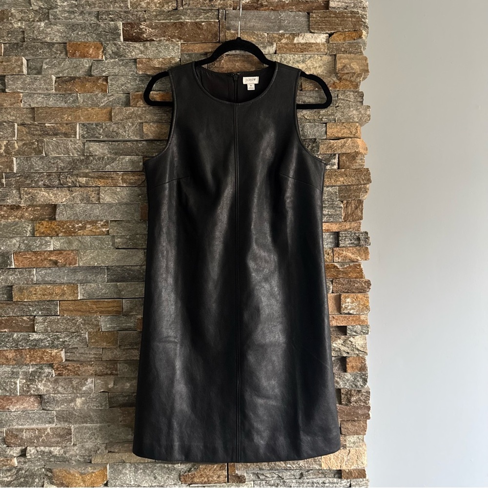 J Crew Mini Leather Sleeveless Dress